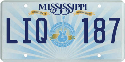 MS license plate LIQ187