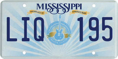 MS license plate LIQ195
