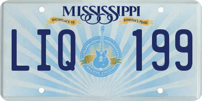 MS license plate LIQ199