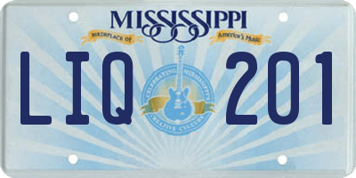 MS license plate LIQ201