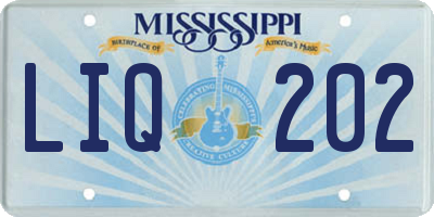 MS license plate LIQ202