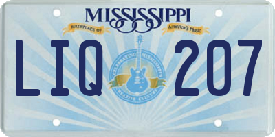 MS license plate LIQ207
