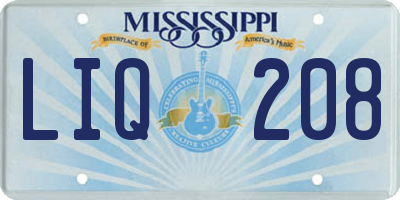 MS license plate LIQ208