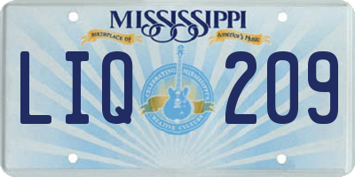 MS license plate LIQ209