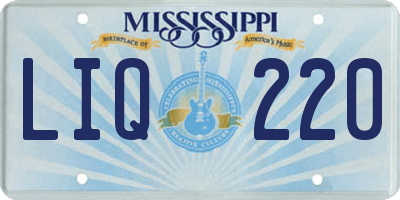 MS license plate LIQ220