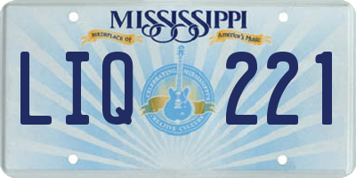 MS license plate LIQ221