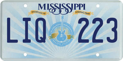 MS license plate LIQ223