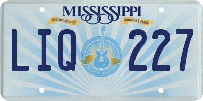MS license plate LIQ227