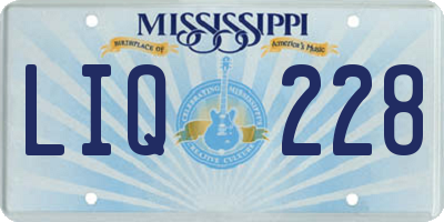 MS license plate LIQ228