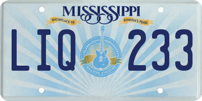 MS license plate LIQ233