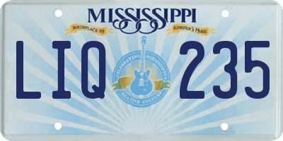 MS license plate LIQ235