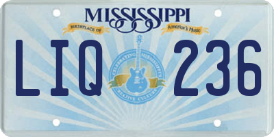 MS license plate LIQ236