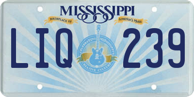 MS license plate LIQ239