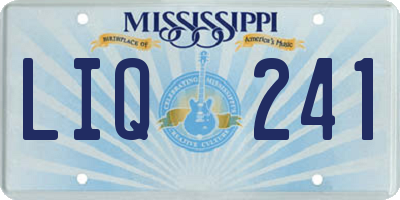 MS license plate LIQ241