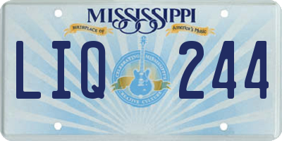 MS license plate LIQ244