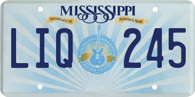 MS license plate LIQ245