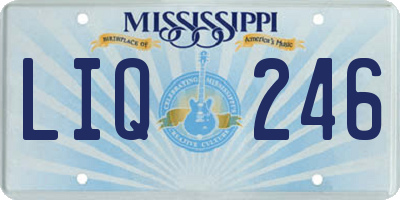 MS license plate LIQ246