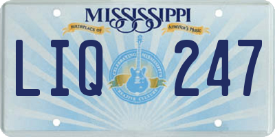 MS license plate LIQ247