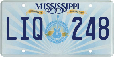 MS license plate LIQ248