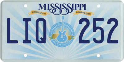 MS license plate LIQ252