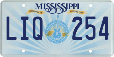 MS license plate LIQ254
