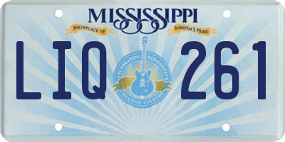 MS license plate LIQ261