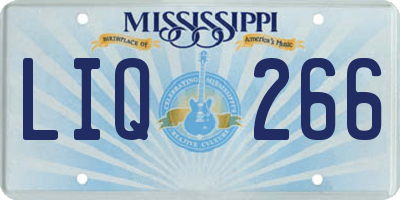 MS license plate LIQ266