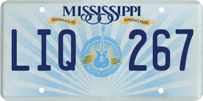 MS license plate LIQ267