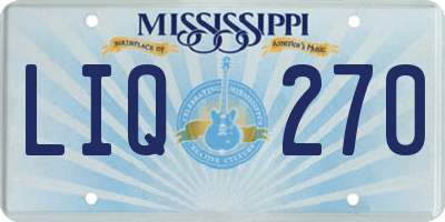 MS license plate LIQ270