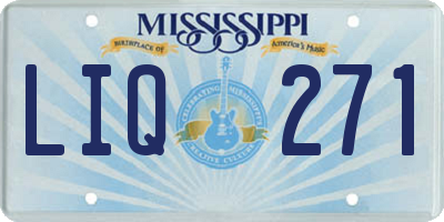 MS license plate LIQ271