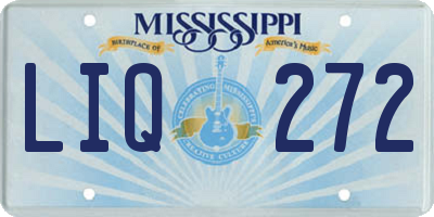 MS license plate LIQ272