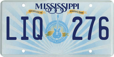 MS license plate LIQ276