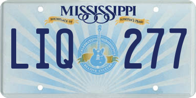 MS license plate LIQ277