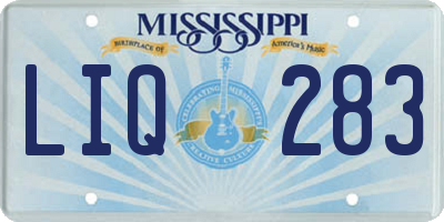 MS license plate LIQ283