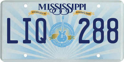 MS license plate LIQ288