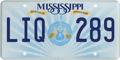 MS license plate LIQ289