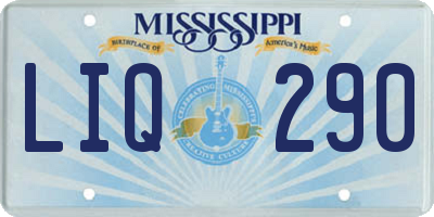 MS license plate LIQ290