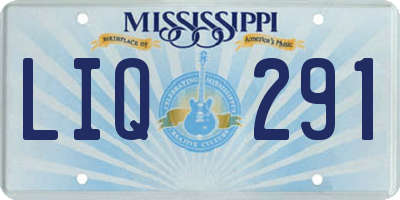 MS license plate LIQ291