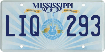 MS license plate LIQ293