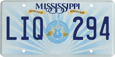 MS license plate LIQ294