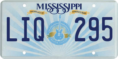 MS license plate LIQ295
