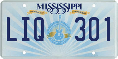 MS license plate LIQ301