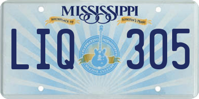 MS license plate LIQ305