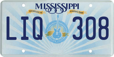 MS license plate LIQ308