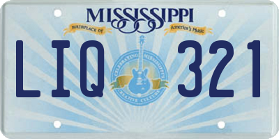 MS license plate LIQ321