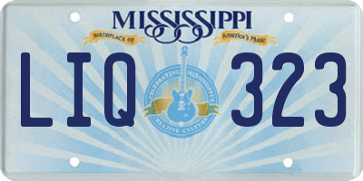 MS license plate LIQ323