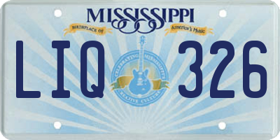 MS license plate LIQ326