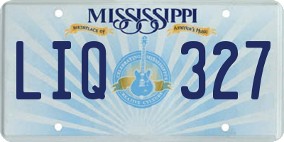 MS license plate LIQ327