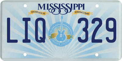MS license plate LIQ329
