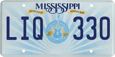 MS license plate LIQ330